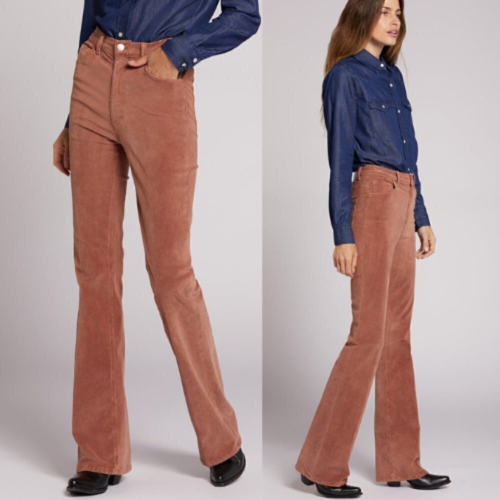NEW! Current/Elliott The Side Street Flare Corduroy Pants 9945